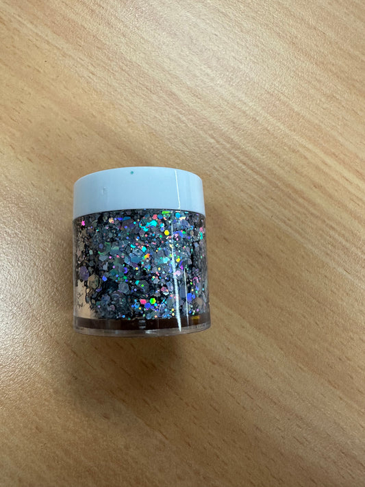 Magical silver body glitter