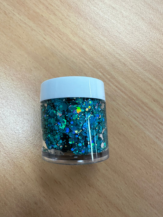 Mermaid teal body glitter