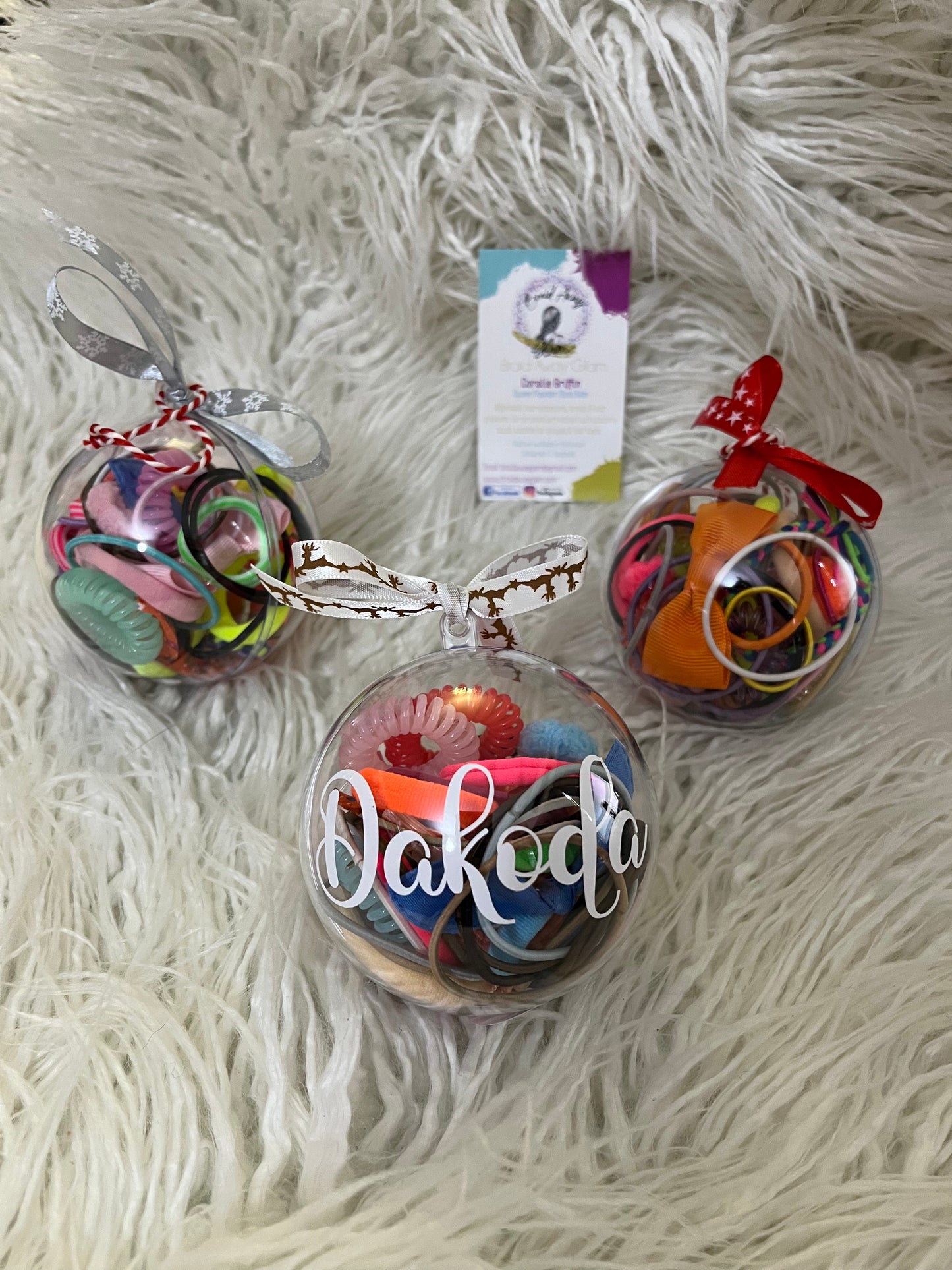 Christmas hair tie baubles