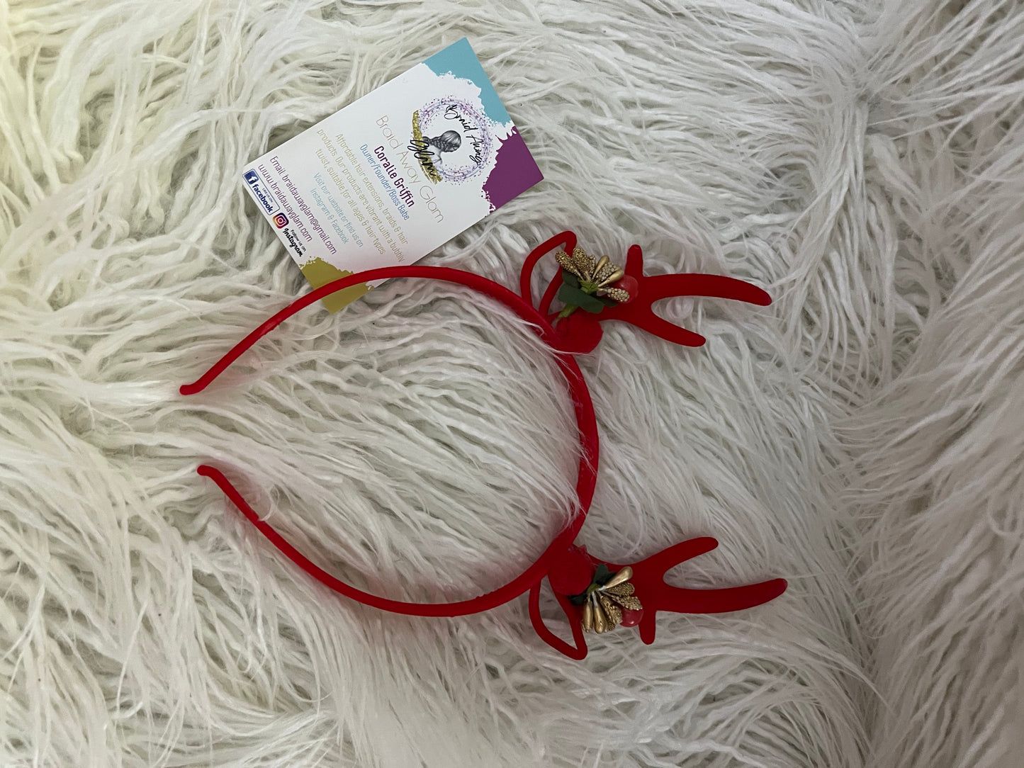 Christmas Red flower antlers